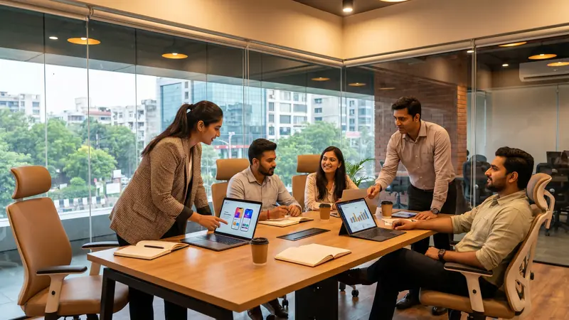 Build with Anna team collaborating in their Chandigarh office